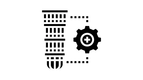 Hardware scalability quantum computer glyph icon animation Stock Footage 326142092