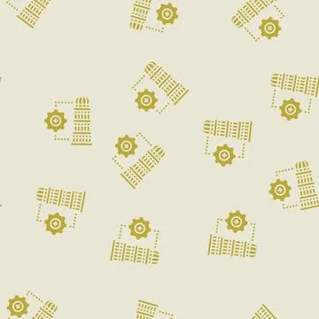 Hardware scalability quantum computer glyph seamless pattern Illustrazione stock