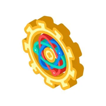 Hardware scalability quantum computer isometric icon vector illustration Stock Illustration