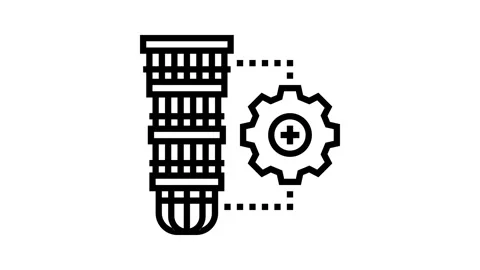 Hardware scalability quantum computer line icon animation Stock Footage 326123164