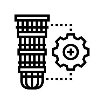 Hardware scalability quantum computer line icon vector illustration Stockillustratie