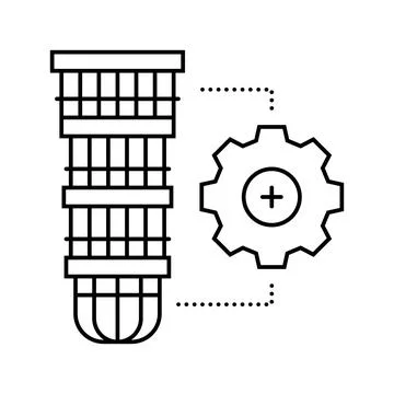 Hardware scalability quantum computer line icon vector illustration Stock Illustration