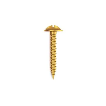 Hardware screw construction element 3d vector illustration isolated on white. Ilustração Stock
