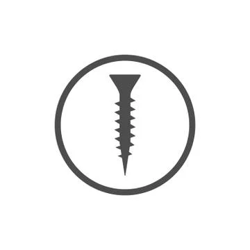 Hardware, screw icon. Vector illustration, flat design. Stock Illustration