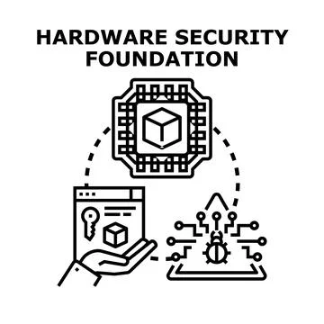 Hardware security foundation concept protecting digital data Stockillustratie