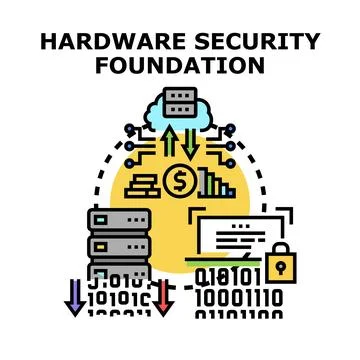 Hardware security foundation protecting digital data infrastructure Stock-Illustration