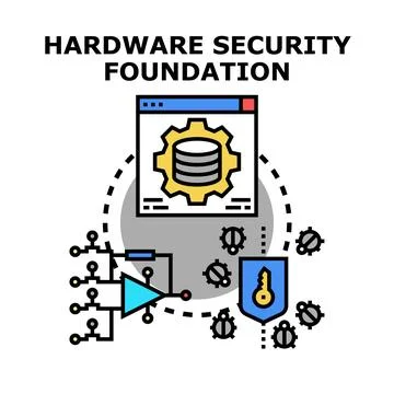 Hardware security foundation securing cyber system protecting data Stock Illustration