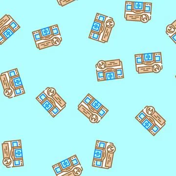 Hardware shop shop vector seamless pattern Stock Illustration