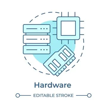 Hardware soft blue concept icon Stock Illustration