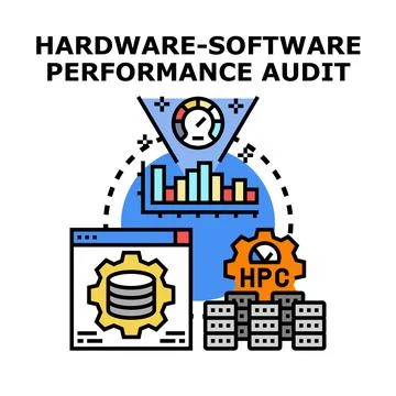Hardware software performance audit system optimization concept Stock Illustration