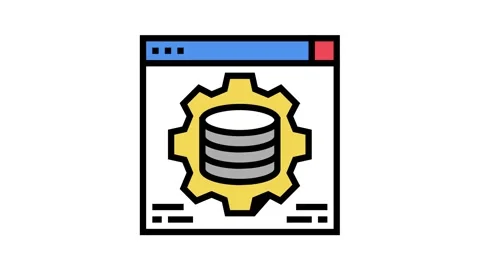 Hardware solution digital processing color icon animation Stock Footage 164228324