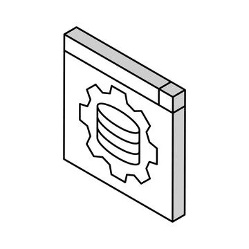 Hardware solution digital processing isometric icon vector illustration Stock Illustration