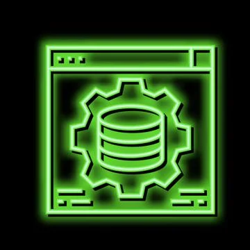 Hardware solution digital processing neon glow icon illustration Stock Illustration