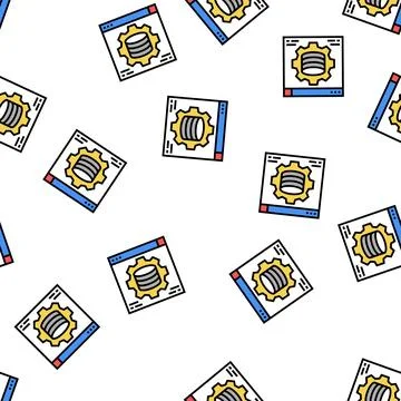 Hardware solution digital processing vector seamless pattern Stock Illustration