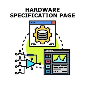 Hardware specification page vector concept illustrating engineering Stockillustratie