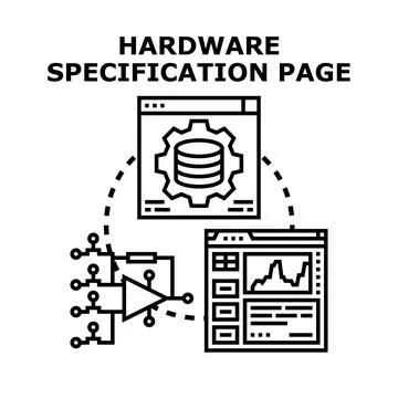 Hardware specification page vector concept illustrating engineering Stockillustratie