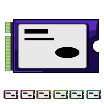 Hardware ssd storage cartoon vector graphic Stock Illustration
