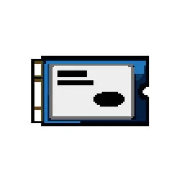 Hardware ssd storage pixel art vector illustration Illustrazione stock