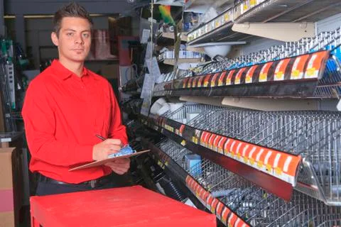 Hardware store employee Foto stock