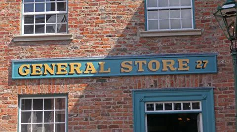 Hardware Stores and Chemists Shopfronts at The Ulster America Folk Park North Stock Photos