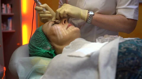 Hardware tattoo eyebrows Stock Footage 62330980