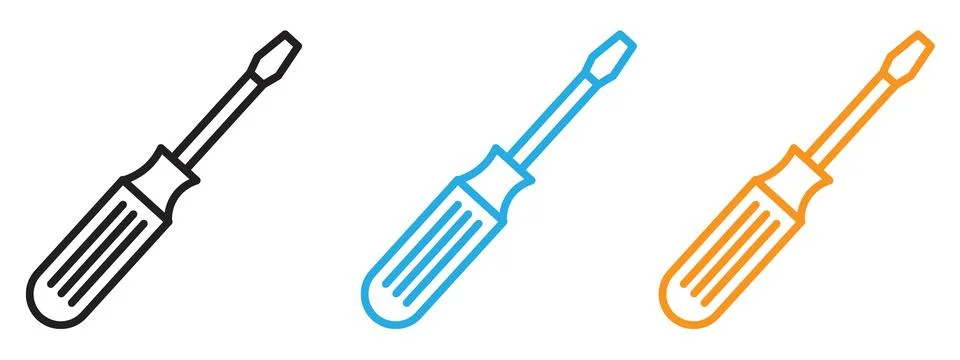 Hardware Tool Icon for Screwdrivers, Construction Kits, and DIY Essentials Illustrazione stock