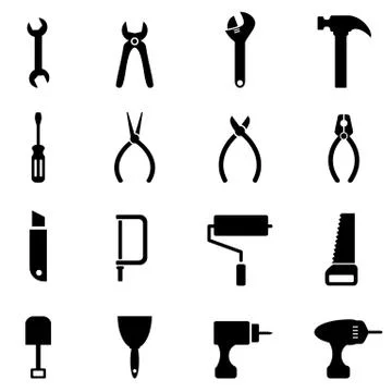 Hardware tool icons Stock Illustration