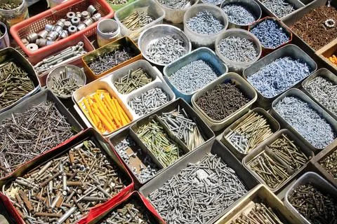 Hardware tools in the box Stock Photos