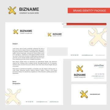 Hardware tools  Business Letterhead, Envelope and visiting Card Design vector Stock Illustration