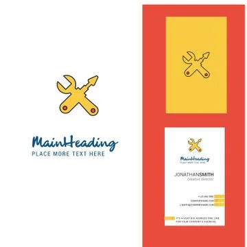 Hardware tools  Creative Logo and business card. vertical Design Vector Stock Illustration