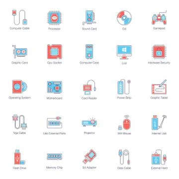 Hardware Tools Flat Icons Pack Stock Illustration