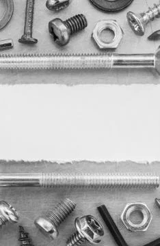 Hardware tools at metal background Stock Photos