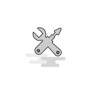 Hardware tools  Web Icon. Flat Line Filled Gray Icon Vector Stock Illustration