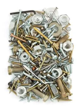 Hardware tools on white Foto stock