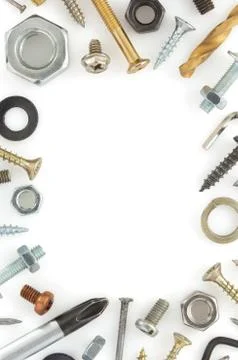 Hardware tools on white Stock Photos