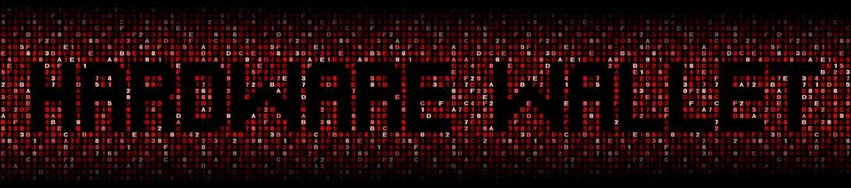 Hardware wallet text on abstract hex background illustration Illustrazione stock