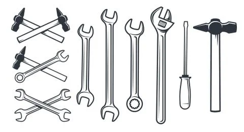 Hardware worker mechanical tools Stock-Illustration