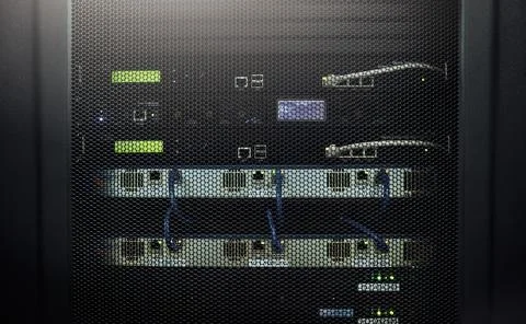 Hardwired to keep you connected. Closeup shot of a computer and cables in the Foto stock