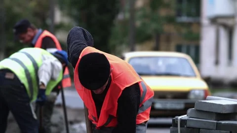 Hardworking Builder at Construction Site Stock Footage 295923188