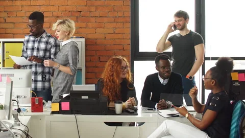 Hardworking busy journalists are publishing daily papers. Stock Footage 109548019