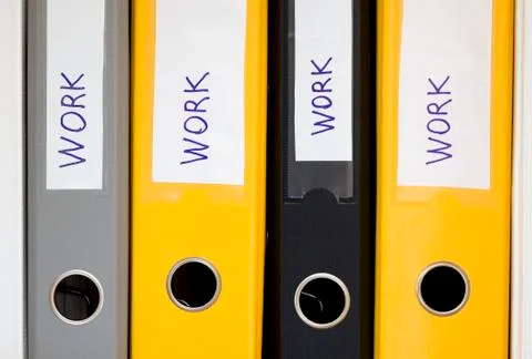 Hardworking environment Office Folders Stack Stock Photos