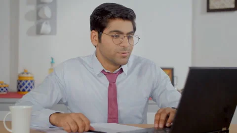 Hardworking Indian man receiving good news - personal achievement, getting a ... 스톡 동영상 261014533