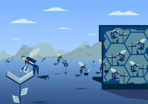 Hardworking people - vector Stock Illustration