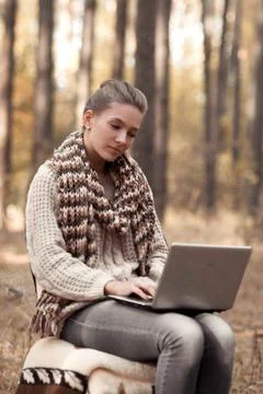 Hardworking,tired student work at the new project at laptop Stock Photos