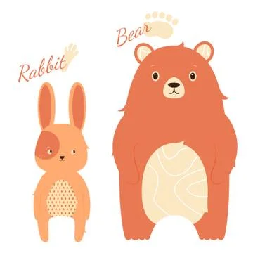 Hare and bear Ilustração Stock