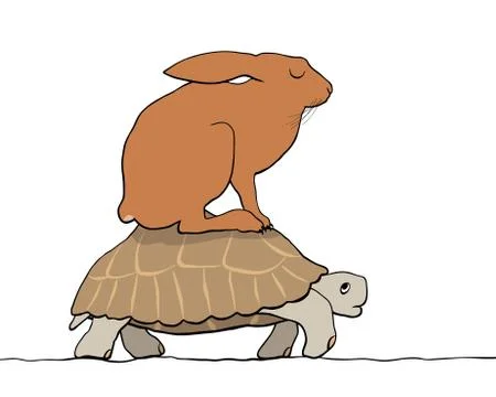 Hare and tortoise Illustrazione stock