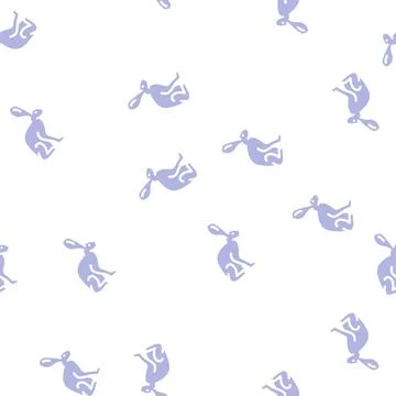 Hare animal glyph vector seamless pattern Illustrazione stock