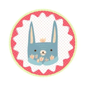 Hare badge emblem Stock Illustration