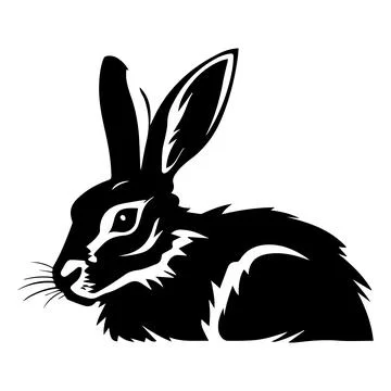Hare black icon on a white background. Stock Illustration