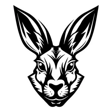 Hare black icon on a white background. Stock Illustration